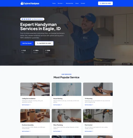 Handyman service in Eagle, ID — Built to convert local searches into booked jobs